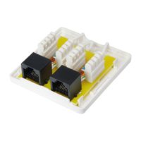 Miniatura 4 de ROSETA DE SUPERFICIE CATEGORIA 6 2 HEMBRAS RJ45 COLOR BLANCO
