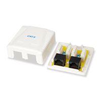 Miniatura 6 de ROSETA DE SUPERFICIE CATEGORIA 6 2 HEMBRAS RJ45 COLOR BLANCO