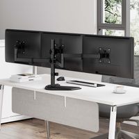 Miniatura 5 de AISENS Soporte de mesa con peana eco giratorio e inclinable para 3 monitores 10kg  3 Pivotes  2 Brazos  de 13 27  Negro