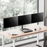 Miniatura 6 de AISENS Soporte de mesa con peana eco giratorio e inclinable para 3 monitores 10kg  3 Pivotes  2 Brazos  de 13 27  Negro