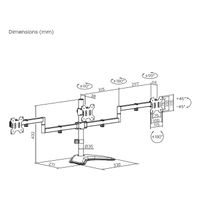 Miniatura 8 de AISENS Soporte de mesa con peana eco giratorio e inclinable para 3 monitores 10kg  3 Pivotes  2 Brazos  de 13 27  Negro