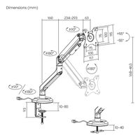 Miniatura 8 de AISENS Soporte De Mesa RGB Gaming Contrapeso Giratorio E Inclinable Para Monitor TV 9kg  3 Pivotes  1 Brazo  De 17 32  Negro Blanco