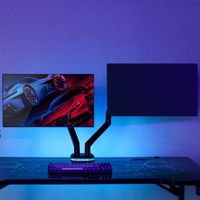 Miniatura 5 de AISENS Soporte De Mesa RGB Gaming Contrapeso Giratorio E Inclinable Para Monitor TV 9kg  3 Pivotes  1 Brazo  De 17 32  Negro Blanco