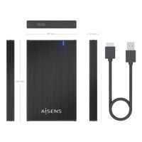 Miniatura 6 de AISENS Caja externa 2 5  ASE 2527B 9 5mm SATA a USB 3 0 USB3 1 Gen1  Negro