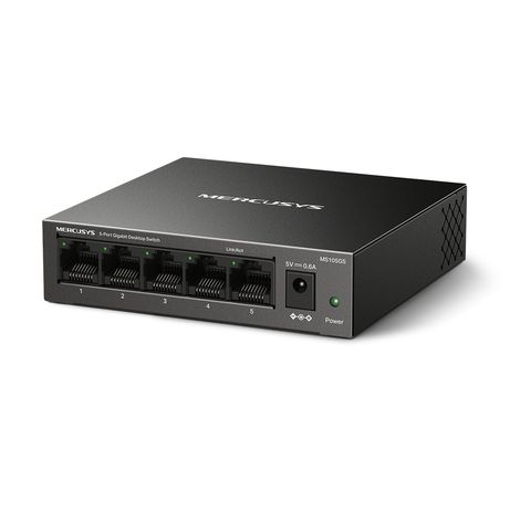 SWITCH NO GESTIONABLE MERCUSYS MS105GS 5P 10/100/1000 ETHERNET MINI DESKTOP CARCASA METALICA - Imagen 3 de 4 SWITCH NO GESTIONABLE MERCUSYS MS105GS 5P 10/100/1000 ETHERNET MINI DESKTOP CARCASA METALICA - Imagen 3 de 4