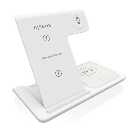 AISENS Cargador Inalambrico USB C 3 En 1 De 15W Para Movil Apple Watch Ariculares Con Estuche De Carga Blanco - Imagen 2 de 8 AISENS Cargador Inalambrico USB C 3 En 1 De 15W Para Movil Apple Watch Ariculares Con Estuche De Carga Blanco - Imagen 2 de 8