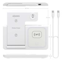 Miniatura 5 de AISENS Cargador Inalambrico USB C 3 En 1 De 15W Para Movil  Apple Watch  Ariculares Con Estuche De Carga  Blanco