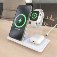 Miniatura 6 de AISENS Cargador Inalambrico USB C 3 En 1 De 15W Para Movil  Apple Watch  Ariculares Con Estuche De Carga  Blanco