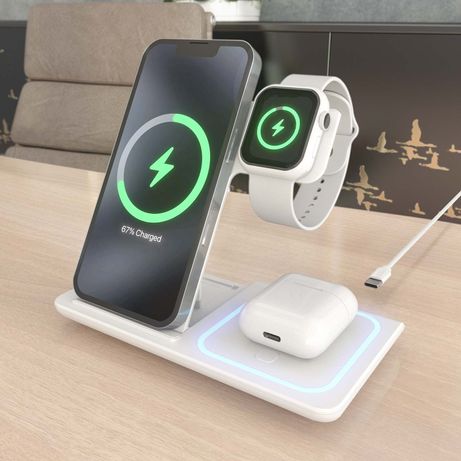 AISENS Cargador Inalambrico USB C 3 En 1 De 15W Para Movil Apple Watch Ariculares Con Estuche De Carga Blanco - Imagen 6 de 8 AISENS Cargador Inalambrico USB C 3 En 1 De 15W Para Movil Apple Watch Ariculares Con Estuche De Carga Blanco - Imagen 6 de 8