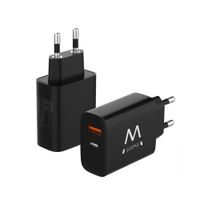 Miniatura 3 de CARGADOR DE PARED RAPIDO EWENT USB-A USB-C QC3.0 20W NEGRO