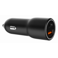 Miniatura 1 de CARGADOR RAPIDO PARA COCHE GEMBIRD CON 2 PUERTOS USB, TIPO C PD, 38 W, NEGRO