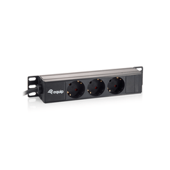 REGLETA ALIMENTACION ALUMINIO RACK 10" 3 TOMAS 1U