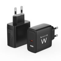 Miniatura 3 de CARGADOR DE PARED RAPIDO EWENT USB-A USB-C GANFAST 65W NEGRO