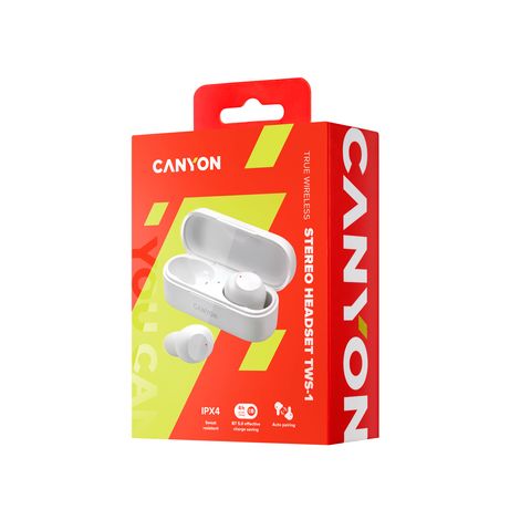 CANYON Auriculares deportivos TWS Bluetooth con microfono, BT5.0,IPX4, Bateria auricular 45mAhx2, Estuche de carga 300mAh - Imagen 9 de 9 CANYON Auriculares deportivos TWS Bluetooth con microfono, BT5.0,IPX4, Bateria auricular 45mAhx2, Estuche de carga 300mAh - Imagen 9 de 9