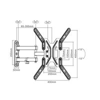 Miniatura 5 de SOPORTE PANTALLA 13" - 55" DOBLE BRAZO INCLINABLE Y GIRATORIO  MAX. VESA 400X400 HASTA 30KGS  650108