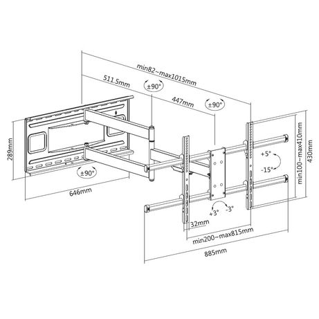 SOPORTE PANTALLA 43" - 80" DOBLE BRAZO LARGO ARTICULADO EQUIP MAX. 50KG VESA MAX 800X400 - Imagen 10 de 10 SOPORTE PANTALLA 43" - 80" DOBLE BRAZO LARGO ARTICULADO EQUIP MAX. 50KG VESA MAX 800X400 - Imagen 10 de 10