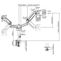 Miniatura 9 de SOPORTE PANTALLA PARA MESA DOS BRAZOS 2 PANTALLAS  17" - 32" ALUMINIO MUELLE DE GAS EQUIP