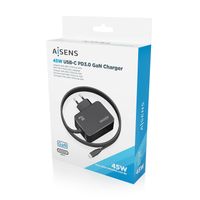 Miniatura 7 de AISENS Cargador GaN 45W PD3 0 1xUSB C 1 8m  Negro
