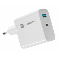 Miniatura 1 de CARGADOR NATEC RIBERA GAN 45W PD3.0 QC3.0 1XUSB-A + 1XUSB-C BLANCO