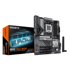 GIGABYTE AMD  B850 EAGLE WIFI6E Placa Base - Procesadores AMD Ryzen Serie 9000, VRM digital de 8+2+2 fases, hasta 8200MHz DDR5 (OC), 1xPCIe 5.0 + 2xPC