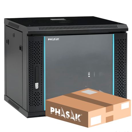 PHASAK Mural Rack PHASAK Pro 19" 9U Desmontado - Envio Flat Pack - PHO 2109D Negro - Imagen 2 de 9 PHASAK Mural Rack PHASAK Pro 19" 9U Desmontado - Envio Flat Pack - PHO 2109D Negro - Imagen 2 de 9