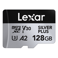 Miniatura 1 de LEXAR 128GB LEXAR HIGH-PERFORMANCE SILVER PLUS MICROSDXC UHS-I, UP TO 205MB/S READ 150MB/S WRITE C10 A2 V30 U3,WITH ADAPTER