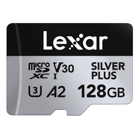 LEXAR 128GB LEXAR HIGH-PERFORMANCE SILVER PLUS MICROSDXC UHS-I, UP TO 205MB/S READ 150MB/S WRITE C10 A2 V30 U3,WITH ADAPTER - Imagen 1 de 3 LEXAR 128GB LEXAR HIGH-PERFORMANCE SILVER PLUS MICROSDXC UHS-I, UP TO 205MB/S READ 150MB/S WRITE C10 A2 V30 U3,WITH ADAPTER - Imagen 1 de 3