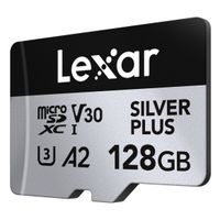 Miniatura 3 de LEXAR 128GB LEXAR HIGH-PERFORMANCE SILVER PLUS MICROSDXC UHS-I, UP TO 205MB/S READ 150MB/S WRITE C10 A2 V30 U3,WITH ADAPTER