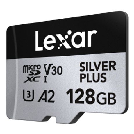 LEXAR 128GB LEXAR HIGH-PERFORMANCE SILVER PLUS MICROSDXC UHS-I, UP TO 205MB/S READ 150MB/S WRITE C10 A2 V30 U3,WITH ADAPTER - Imagen 3 de 3 LEXAR 128GB LEXAR HIGH-PERFORMANCE SILVER PLUS MICROSDXC UHS-I, UP TO 205MB/S READ 150MB/S WRITE C10 A2 V30 U3,WITH ADAPTER - Imagen 3 de 3