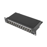 Miniatura 2 de PATCH PANEL LANBERG 12 PUERTOS 1U 10" CAT.6 BLINDADO NEGRO