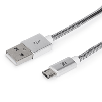 Miniatura 1 de CABLE MAILLON PREMIUM MICRO USB 2,4 METAL PLATEADO 1M