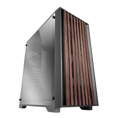 CAJA ATX SEMITORRE MARS GAMING MCWOODC FRONTAL MADERA CRISTAL CROMADO 2x3.5 3x2.5 GPU 365mm