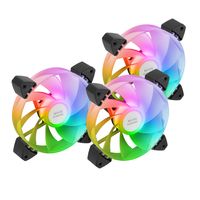 Miniatura 2 de KIT 3xVENTILADOR INTERNO ARGB MARS GAMING MF-3AR KIT NEGRO 12x12cm ARGB RAINBOW ASPAS INVERTIDAS
