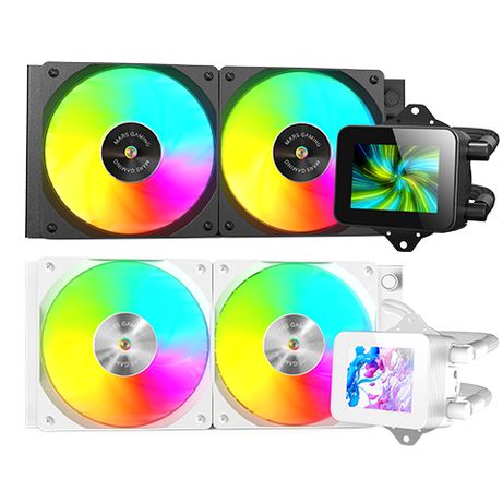 SISTEMA DE REFRIGERACION LIQUIDA MARS GAMING MLVISION240 NEGRO 2x120mm ARGB TPD 500W PANTALLA LCD - Imagen 4 de 4 SISTEMA DE REFRIGERACION LIQUIDA MARS GAMING MLVISION240 NEGRO 2x120mm ARGB TPD 500W PANTALLA LCD - Imagen 4 de 4