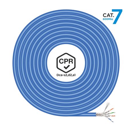 AISENS Cable de Red RJ45 LSZH CPR Dca CAT 7 600 MHZ S FTP AWG23 Azul 100 m - Imagen 2 de 4 AISENS Cable de Red RJ45 LSZH CPR Dca CAT 7 600 MHZ S FTP AWG23 Azul 100 m - Imagen 2 de 4