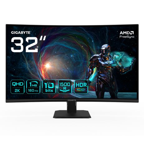 MONITOR GIGABYTE 32" GS32QCA,CURVO,VA,2560X1440 (QHD),0.27PP,3500:1,1MS,180HZ,2HDMI+1DP - Imagen 14 de 14 MONITOR GIGABYTE 32" GS32QCA,CURVO,VA,2560X1440 (QHD),0.27PP,3500:1,1MS,180HZ,2HDMI+1DP - Imagen 14 de 14