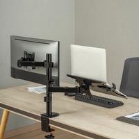 Miniatura 6 de AISENS Soporte de Mesa Giratorio e Inclinable para Portatil y Monitor TV 9Kg de 17 32  Negro
