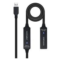 Miniatura 1 de CABLE USB NANO CABLE USB3.0 A/M - USB3.0 A/H 15.0M NEGRO ALARGADOR C/AMPLIFICADOR