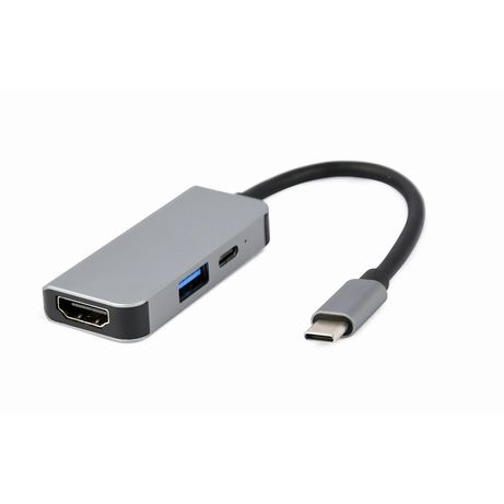 ADAPTADOR MULTIPUERTO USB TIPO C 3 EN 1 PUERTO USB HDMI PD PLATA - Imagen 3 de 4 ADAPTADOR MULTIPUERTO USB TIPO C 3 EN 1 PUERTO USB HDMI PD PLATA - Imagen 3 de 4