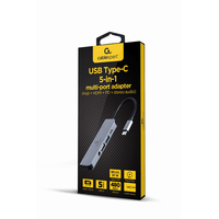 Miniatura 1 de ADAPTADOR MULTIPUERTO USB TIPO C 5 EN 1 HUB HDMI PD AUDIO ESTERO