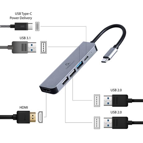 ADAPTADOR MULTIPUERTO USB TIPO C 5 EN 1 HUB HDMI PD - Imagen 4 de 4 ADAPTADOR MULTIPUERTO USB TIPO C 5 EN 1 HUB HDMI PD - Imagen 4 de 4