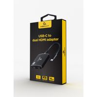 Miniatura 2 de ADAPTADOR USB-C A DOBLE HDMI 4K 60HZ NEGRO