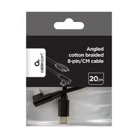 Miniatura 5 de CABLE GEMBIRD USB CM-8PIN DE 8 PINES TRENZADO DE ALGODON EN ANGULO, 0,2 M,NEGRO