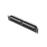 Miniatura 1 de PATCH PANEL LANBERG 12 PUERTOS 1U 10" CAT.6 NEGRO