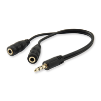 Miniatura 1 de CABLE AUDIO MINI JACK 3.5MM MACHO A 2  JACK 3.5MM HEMBRA