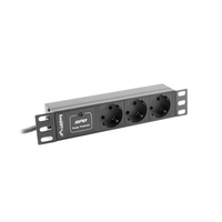Miniatura 1 de REGLETA LANBERG 1U 16A 3X SCHUKO RACK 10" 2M NEGRO