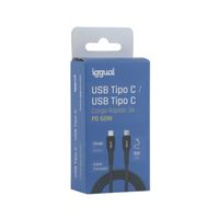 Miniatura 4 de iggual Cable USB-C a tipo C 60W 3A 100 cm trenzado