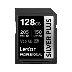 LEXAR 128GB PROFESSIONAL SILVER PLUS SDXC UHS-I CARDS, UP TO 205MB/S READ 150MB/S WRITE C10 V30 U3 LEXAR 128GB PROFESSIONAL SILVER PLUS SDXC UHS-I CARDS, UP TO 205MB/S READ 150MB/S WRITE C10 V30 U3