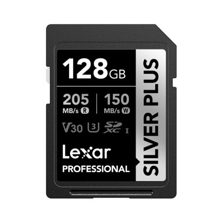 LEXAR 128GB PROFESSIONAL SILVER PLUS SDXC UHS-I CARDS, UP TO 205MB/S READ 150MB/S WRITE C10 V30 U3 - Imagen 2 de 3 LEXAR 128GB PROFESSIONAL SILVER PLUS SDXC UHS-I CARDS, UP TO 205MB/S READ 150MB/S WRITE C10 V30 U3 - Imagen 2 de 3