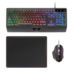 TECLADO MOUSE Y ALFOMBRILLA MARS GAMING MCP124PT PORTUGUES RGB H-MECH, MOUSE HUANO RGB 3200dpi
